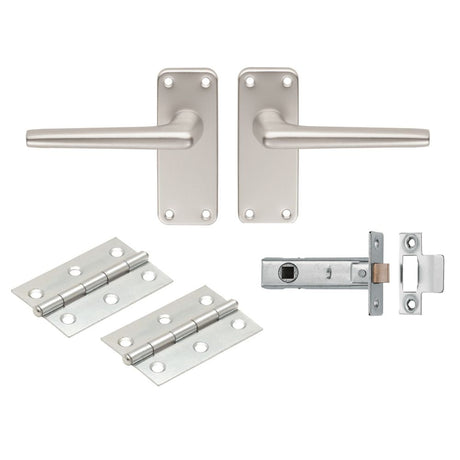 This is an image of Eurospec - Aluminium Lever Latch Door Pack available to order from T.H Wiggans Architectural Ironmongery in Kendal, quick delivery and discounted prices.