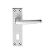 This is an image of Eurospec - Aluminium MIAL Lever on Lock backplate - Satin Anodised Aluminium available to order from T.H Wiggans Architectural Ironmongery in Kendal, quick delivery and discounted prices.