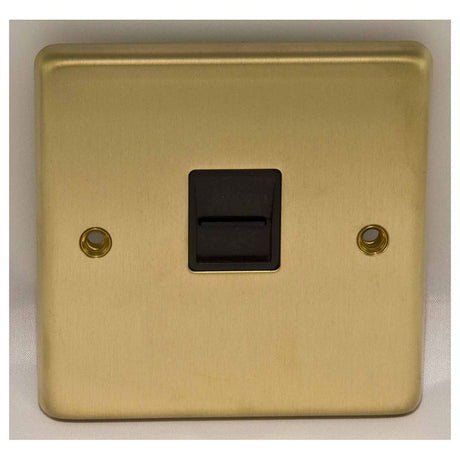 This is an image showing Eurolite Stainless Steel Telephone Master - Satin Brass (With Black Trim) sb1mb available to order from T.H. Wiggans Ironmongery in Kendal, quick delivery and discounted prices.