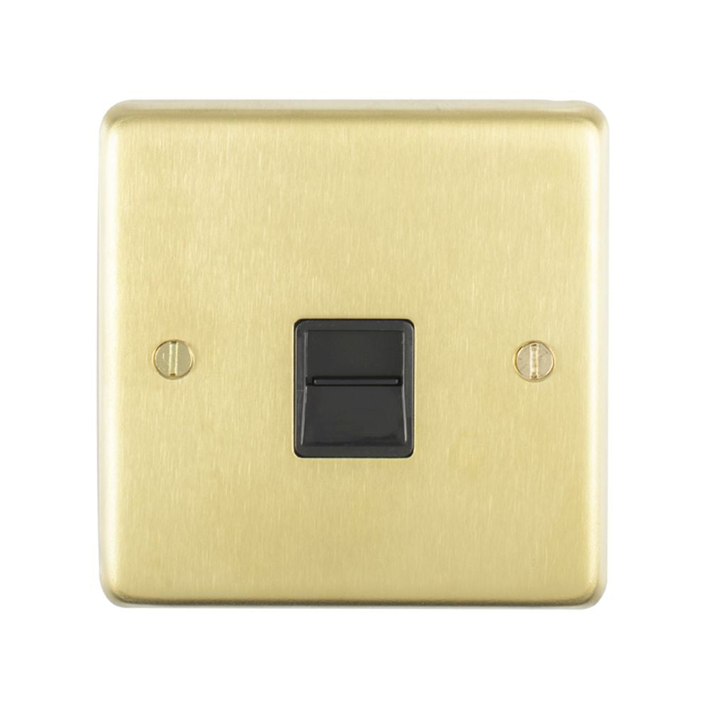 This is an image showing Eurolite Stainless Steel Telephone Slave - Satin Brass (With Black Trim) sb1slb available to order from T.H. Wiggans Ironmongery in Kendal, quick delivery and discounted prices.
