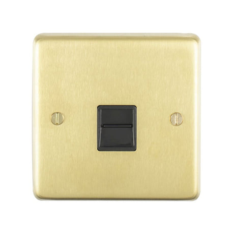 This is an image showing Eurolite Stainless Steel Telephone Slave - Satin Brass (With Black Trim) sb1slb available to order from T.H. Wiggans Ironmongery in Kendal, quick delivery and discounted prices.