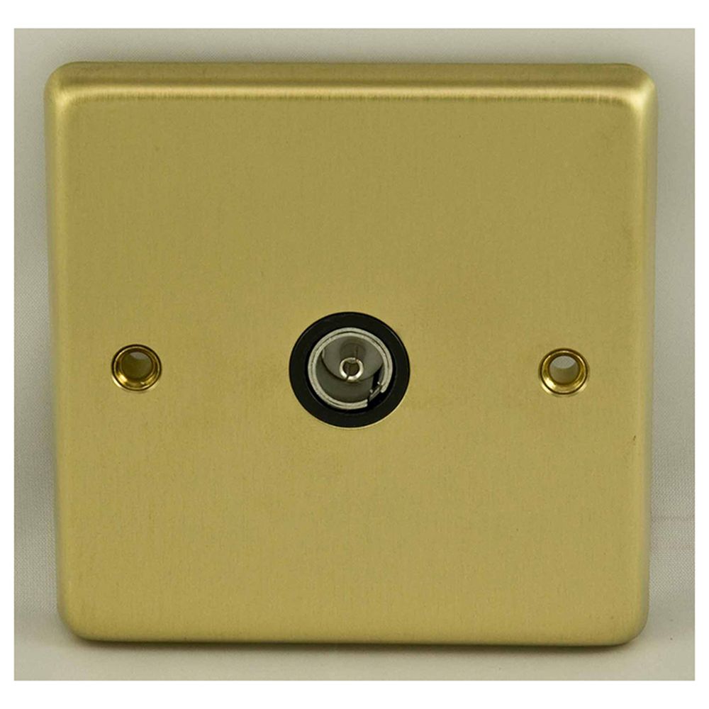 This is an image showing Eurolite Stainless Steel TV - Satin Brass (With Black Trim) sb1tvb available to order from T.H. Wiggans Ironmongery in Kendal, quick delivery and discounted prices.