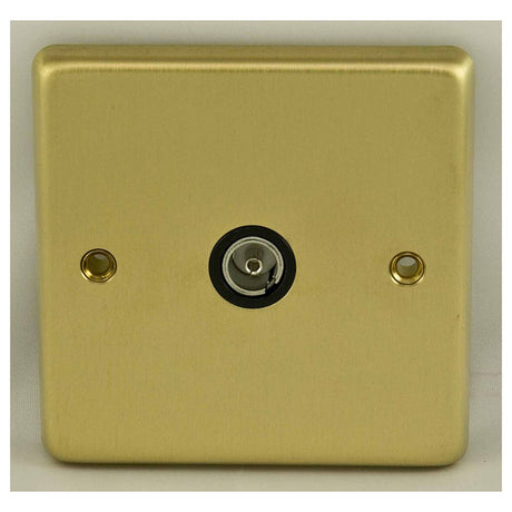 This is an image showing Eurolite Stainless Steel TV - Satin Brass (With Black Trim) sb1tvb available to order from T.H. Wiggans Ironmongery in Kendal, quick delivery and discounted prices.
