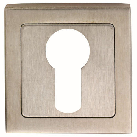 This is an image of Eurospec - Square Escutcheons - Bright/Satin Stainless Steel available to order from T.H Wiggans Architectural Ironmongery in Kendal, quick delivery and discounted prices.