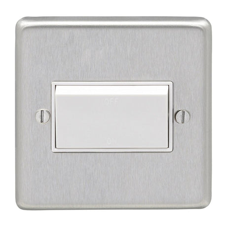 This is an image showing Eurolite Stainless Steel Fan Switch - Satin Stainless Steel (With White Trim) sssfsww available to order from T.H. Wiggans Ironmongery in Kendal, quick delivery and discounted prices.