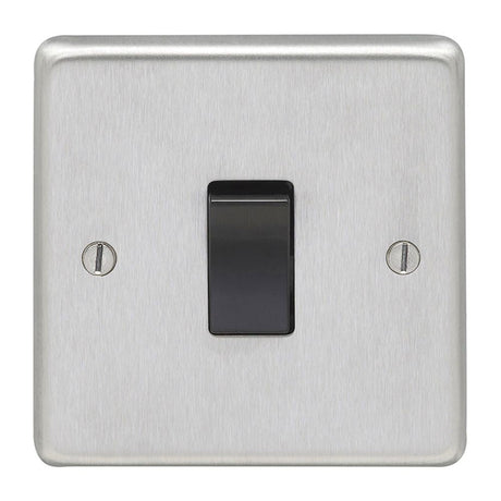 This is an image showing Eurolite Stainless Steel Intermediate Switch - Satin Stainless Steel (With Black Trim) sssintb available to order from T.H. Wiggans Ironmongery in Kendal, quick delivery and discounted prices.