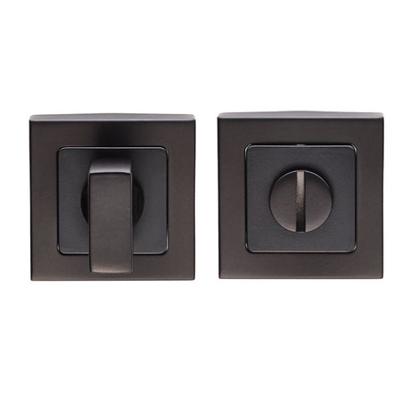 This is an image of Eurospec - Square Thumbturn and Release - Matt Black available to order from T.H Wiggans Architectural Ironmongery in Kendal, quick delivery and discounted prices.