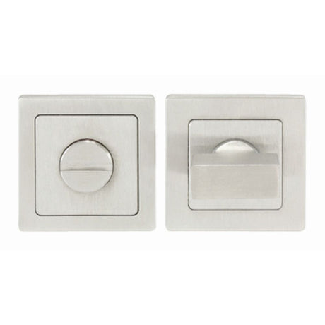 This is an image of Eurospec - Square Thumbturn and Release - Satin Stainless Steel available to order from T.H Wiggans Architectural Ironmongery in Kendal, quick delivery and discounted prices.