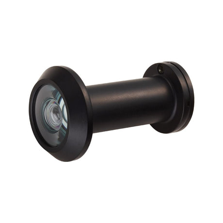 This is an image of Eurospec - Door Viewer 180 degree with crystal lens - Matt Black available to order from T.H Wiggans Architectural Ironmongery in Kendal, quick delivery and discounted prices.