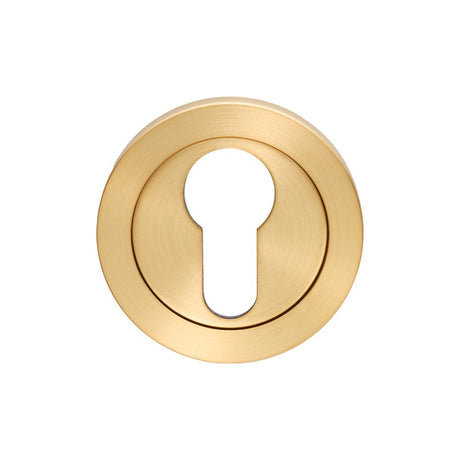 This is an image of Eurospec - Steelworx SWL Escutcheon - Satin PVD available to order from T.H Wiggans Architectural Ironmongery in Kendal, quick delivery and discounted prices.