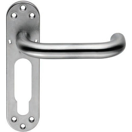 This is an image of Eurospec - Safety Lever on Inner Plate - Satin Stainless Steel available to order from T.H Wiggans Architectural Ironmongery in Kendal, quick delivery and discounted prices.