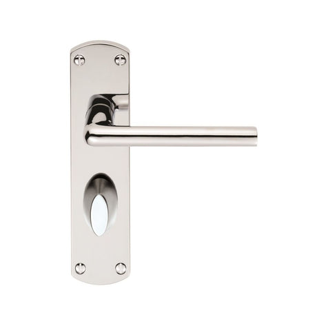 This is an image of Serozzetta - Uno Lever on WC Backplate - Polished Chrome available to order from T.H Wiggans Architectural Ironmongery in Kendal, quick delivery and discounted prices.