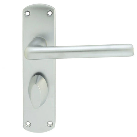 This is an image of Serozzetta - Uno Lever on WC Backplate - Satin Chrome available to order from T.H Wiggans Architectural Ironmongery in Kendal, quick delivery and discounted prices.