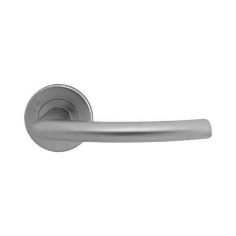 This is an image of Serozzetta - Dos Lever on Round Rose - Satin Chrome available to order from T.H Wiggans Architectural Ironmongery in Kendal, quick delivery and discounted prices.