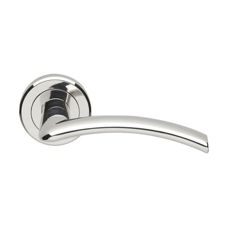 This is an image of Serozzetta - Tres Lever on Round Rose - Polished Chrome available to order from T.H Wiggans Architectural Ironmongery in Kendal, quick delivery and discounted prices.