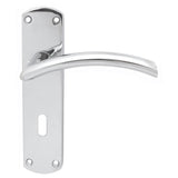 This is an image of Serozzetta - Tres Lever on Lock Backplate - Polished Chrome available to order from T.H Wiggans Architectural Ironmongery in Kendal, quick delivery and discounted prices.