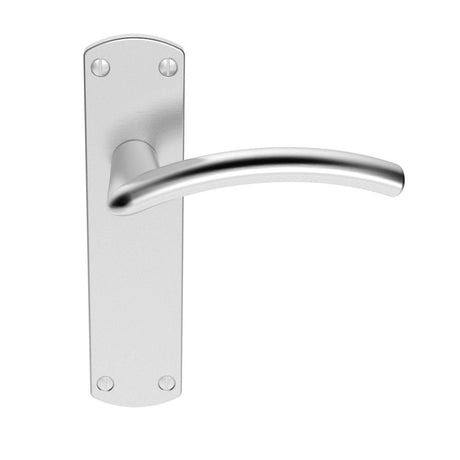 This is an image of Serozzetta - Tres Lever on Latch Backplate - Satin Chrome available to order from T.H Wiggans Architectural Ironmongery in Kendal, quick delivery and discounted prices.