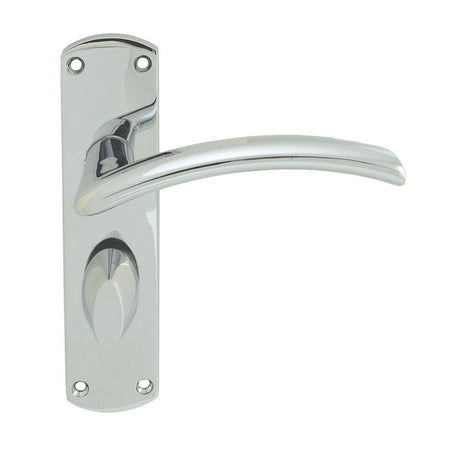 This is an image of Serozzetta - Tres Lever on WC Backplate - Polished Chrome available to order from T.H Wiggans Architectural Ironmongery in Kendal, quick delivery and discounted prices.
