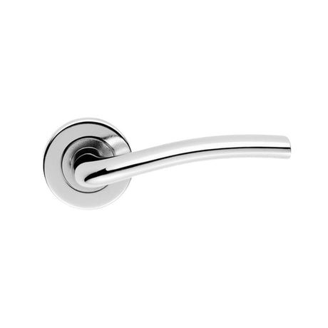 This is an image of Serozzetta - Cuatro Lever on Round Rose - Polished Chrome available to order from T.H Wiggans Architectural Ironmongery in Kendal, quick delivery and discounted prices.