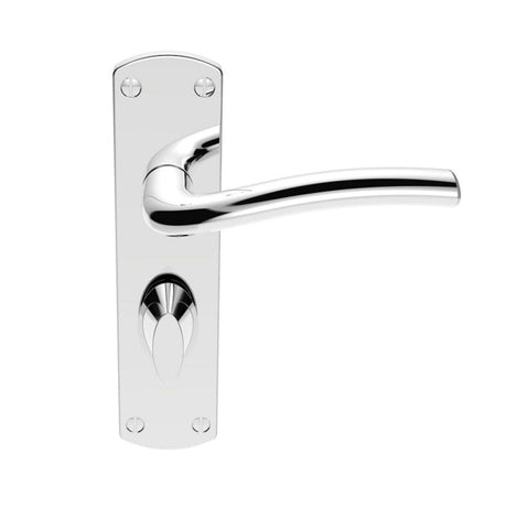 This is an image of Serozzetta - Cuatro Lever on WC Backplate - Polished Chrome available to order from T.H Wiggans Architectural Ironmongery in Kendal, quick delivery and discounted prices.