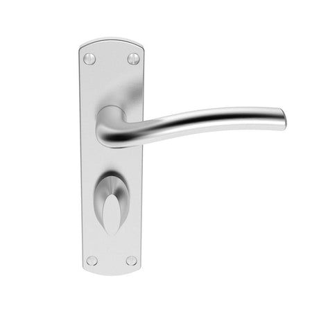 This is an image of Serozzetta - Cuatro Lever on WC Backplate - Satin Chrome available to order from T.H Wiggans Architectural Ironmongery in Kendal, quick delivery and discounted prices.