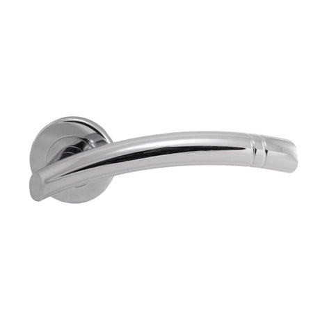 This is an image of Serozzetta - Cuarenta Lever on Round Rose - Polished Chrome available to order from T.H Wiggans Architectural Ironmongery in Kendal, quick delivery and discounted prices.