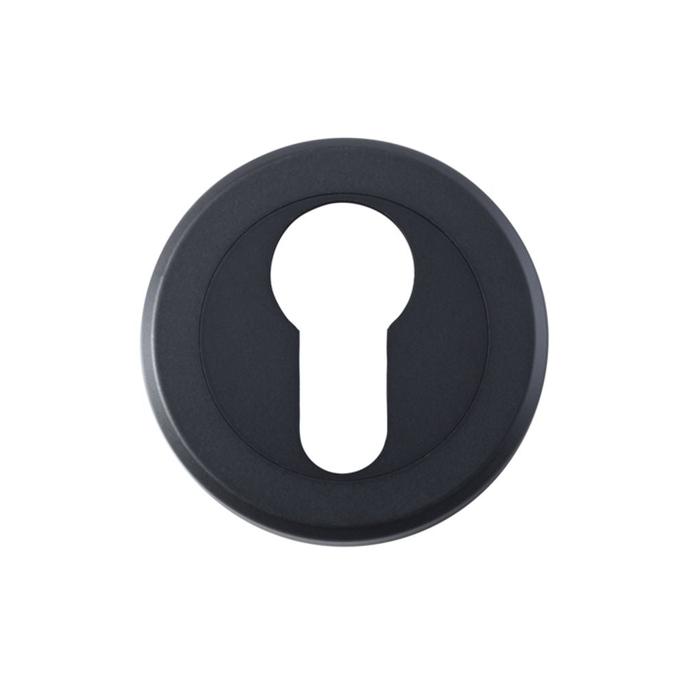 This is an image of Serozzetta - Euro Profile Escutcheon - Matt Black available to order from T.H Wiggans Architectural Ironmongery in Kendal, quick delivery and discounted prices.