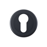 This is an image of Serozzetta - Euro Profile Escutcheon - Matt Black available to order from T.H Wiggans Architectural Ironmongery in Kendal, quick delivery and discounted prices.