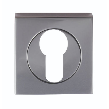 This is an image of Serozzetta - Square Euro Profile Escutcheon - Black Nickel available to order from T.H Wiggans Architectural Ironmongery in Kendal, quick delivery and discounted prices.
