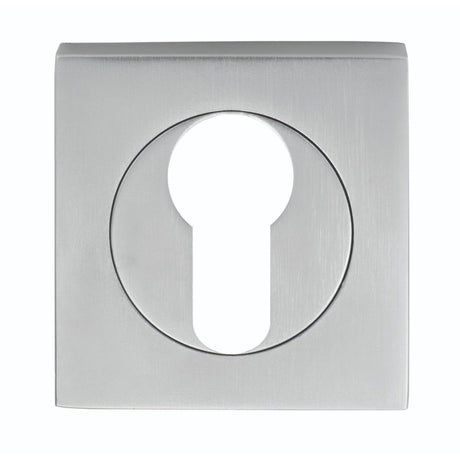 This is an image of Serozzetta - Square Euro Profile Escutcheon - Satin Chrome available to order from T.H Wiggans Architectural Ironmongery in Kendal, quick delivery and discounted prices.