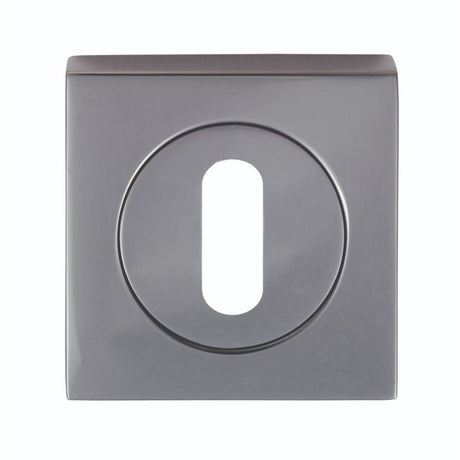 This is an image of Serozzetta - Square Standard Lock Profile Escutcheon - Black Nickel available to order from T.H Wiggans Architectural Ironmongery in Kendal, quick delivery and discounted prices.