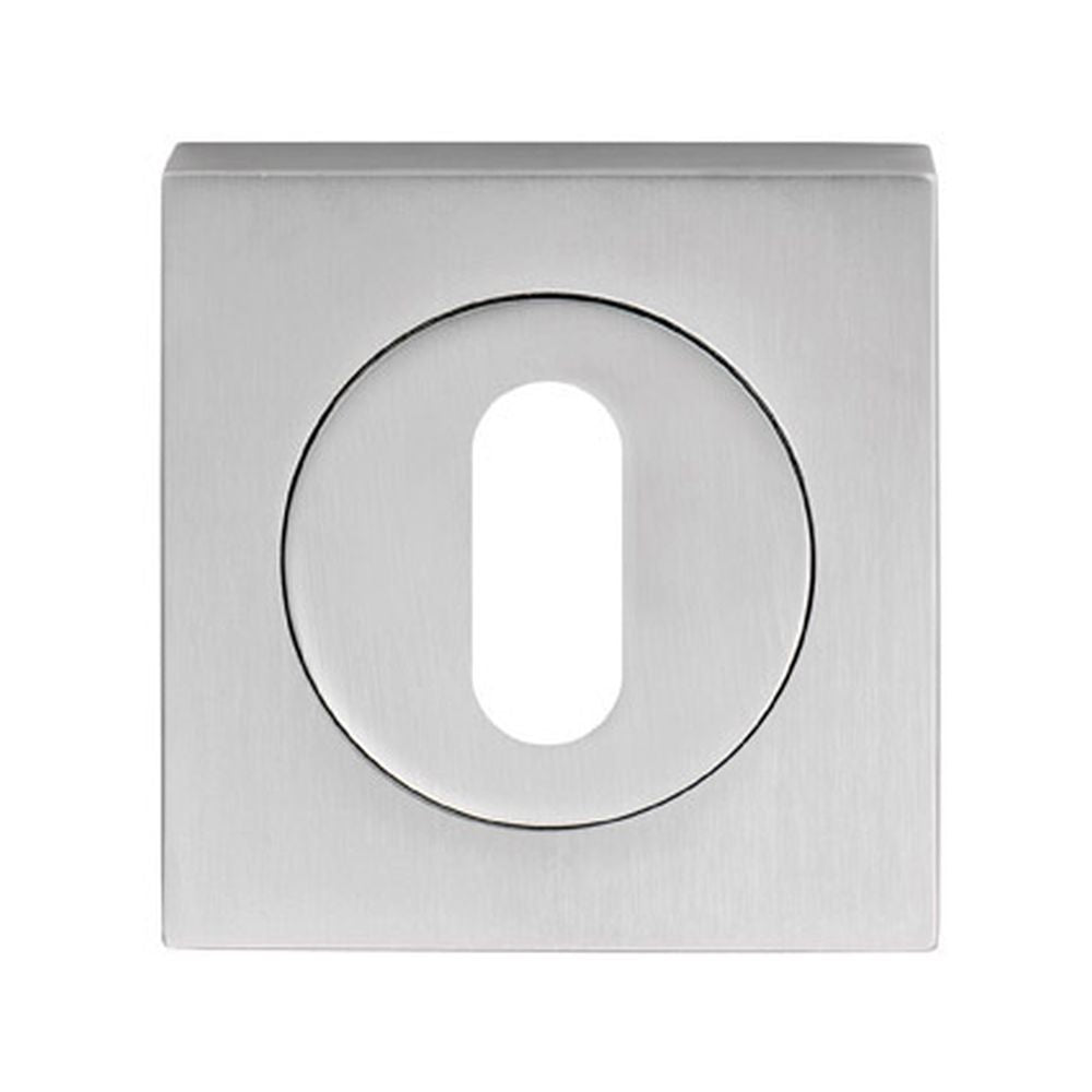 This is an image of Serozzetta - Square Standard Lock Profile Escutcheon - Polished Chrome available to order from T.H Wiggans Architectural Ironmongery in Kendal, quick delivery and discounted prices.