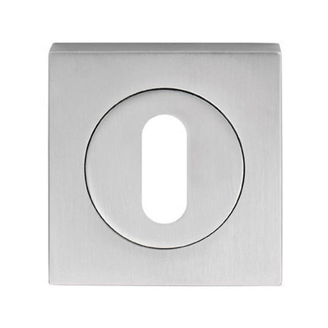 This is an image of Serozzetta - Square Standard Lock Profile Escutcheon - Polished Chrome available to order from T.H Wiggans Architectural Ironmongery in Kendal, quick delivery and discounted prices.