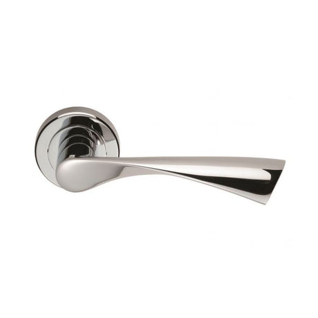 This is an image of Serozzetta - Breeze Lever on Round Rose - CP available to order from T.H Wiggans Architectural Ironmongery in Kendal, quick delivery and discounted prices.