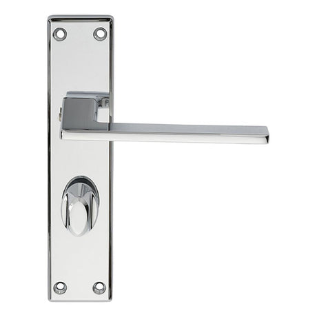 This is an image of Serozzetta - Zone Lever on WC Backplate - Polished Chrome available to order from T.H Wiggans Architectural Ironmongery in Kendal, quick delivery and discounted prices.