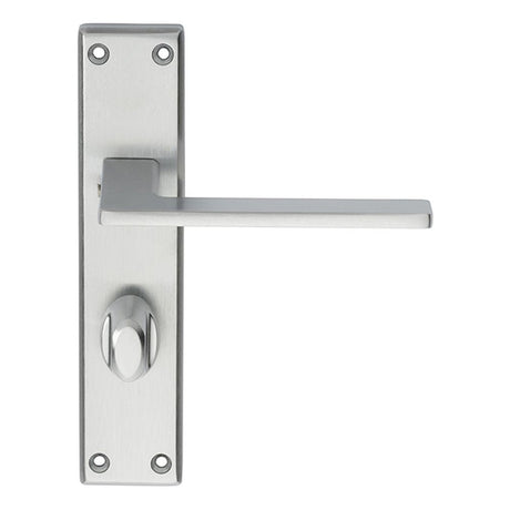 This is an image of Serozzetta - Zone Lever on WC Backplate - Satin Chrome available to order from T.H Wiggans Architectural Ironmongery in Kendal, quick delivery and discounted prices.