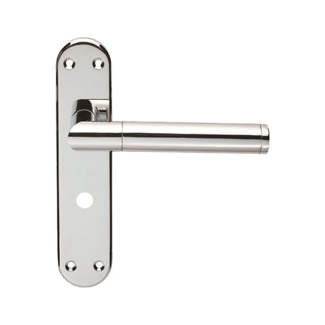 This is an image of Serozzetta - Scope Lever on WC Backplate - Polished Chrome available to order from T.H Wiggans Architectural Ironmongery in Kendal, quick delivery and discounted prices.