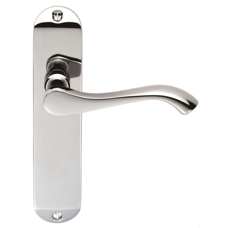 This is an image of Serozzetta - Lever on Latch Backplate - Polished Chrome available to order from T.H Wiggans Architectural Ironmongery in Kendal, quick delivery and discounted prices.