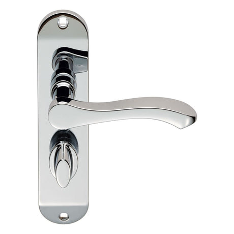 This is an image of Serozzetta - Lever on Bathroom Backplate - Polished Chrome available to order from T.H Wiggans Architectural Ironmongery in Kendal, quick delivery and discounted prices.