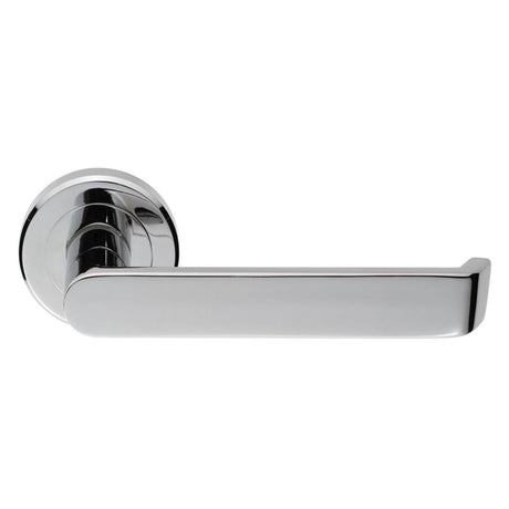 This is an image of Serozzetta - Concept Lever on Round Rose - Polished Chrome available to order from T.H Wiggans Architectural Ironmongery in Kendal, quick delivery and discounted prices.