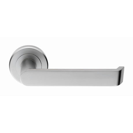 This is an image of Serozzetta - Concept Lever on Round Rose - Satin Chrome available to order from T.H Wiggans Architectural Ironmongery in Kendal, quick delivery and discounted prices.