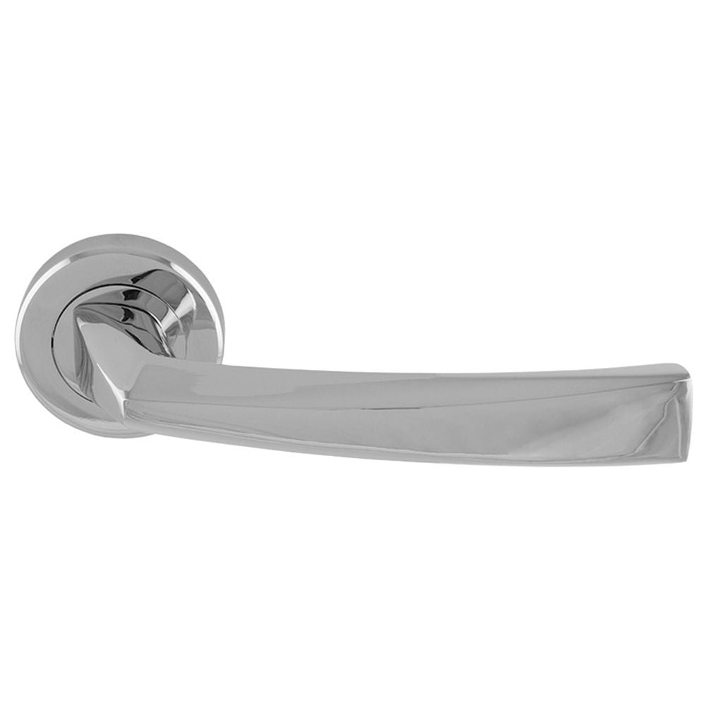 This is an image of Serozzetta - SCOPO LEVER ON ROUND ROSE available to order from T.H Wiggans Architectural Ironmongery in Kendal, quick delivery and discounted prices.