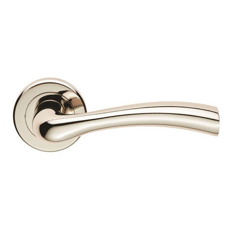 This is an image of Serozzetta - Cinquanta Lever on Rose - Polished Nickel available to order from T.H Wiggans Architectural Ironmongery in Kendal, quick delivery and discounted prices.
