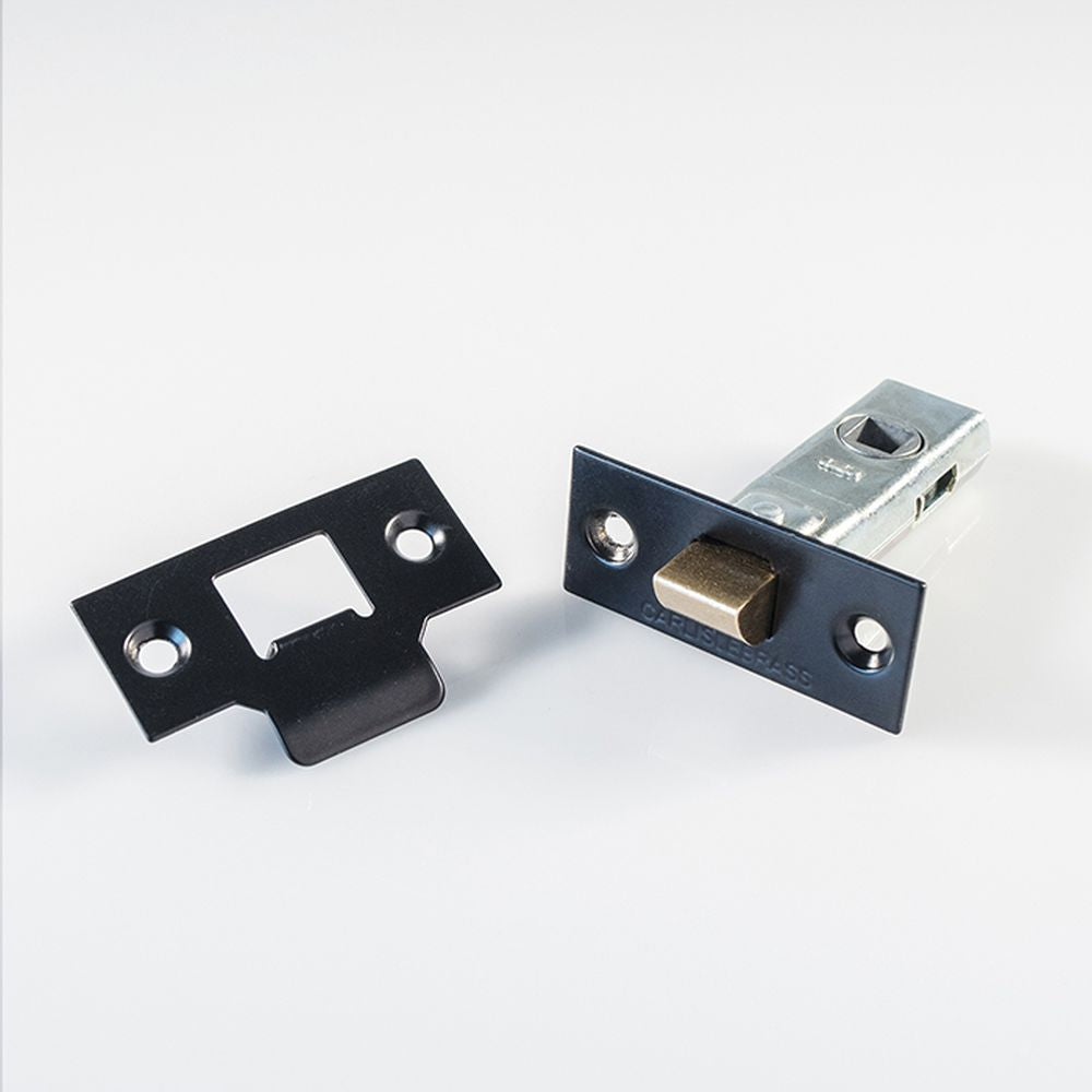 This is an image of a Carlisle Brass - Tubular Latch 64mm - Powder Coat Black that is availble to order from T.H Wiggans Architectural Ironmongery in Kendal.