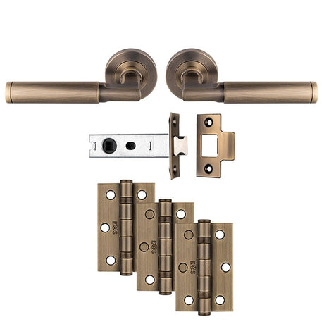 This is an image of Carlisle Brass - Belas Latch Pack - Ultimate Door Pack - Antique Brass available to order from T.H Wiggans Architectural Ironmongery in Kendal, quick delivery and discounted prices.