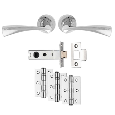 This is an image of Carlisle Brass - Sintra Latch Pack - Ultimate Door Pack - Polished Chrome available to order from T.H Wiggans Architectural Ironmongery in Kendal, quick delivery and discounted prices.