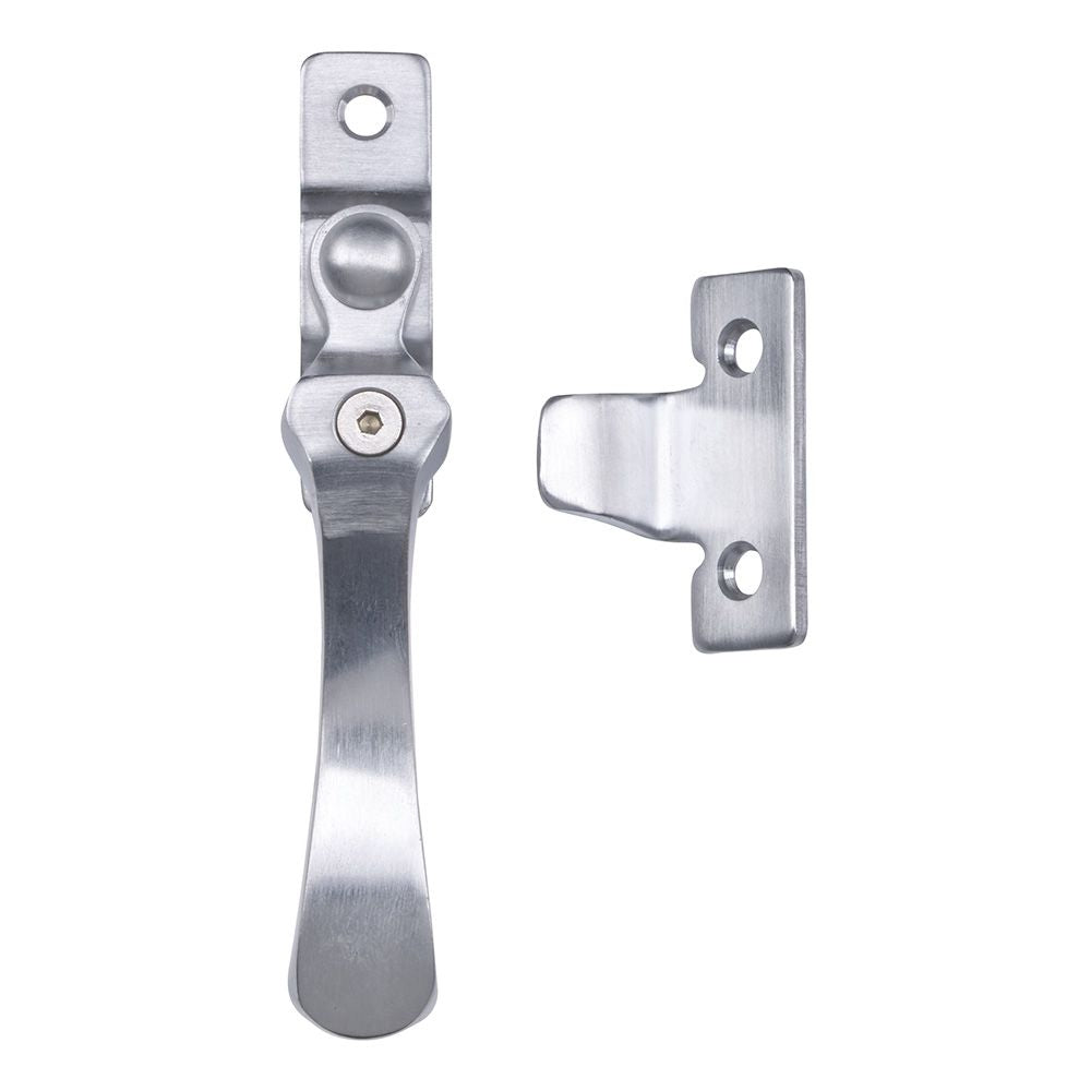 This is an image of a Carlisle Brass - Casement Fastener - Satin Chrome that is availble to order from T.H Wiggans Architectural Ironmongery in Kendal in Kendal.