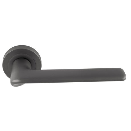 This is an image of a Manital - Vortex lever on rose - Anthracite vx5ant that is availble to order from T.H Wiggans Ironmongery in Kendal.