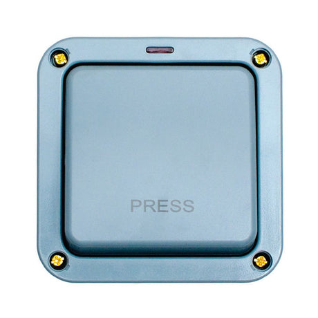 This is an image showing Eurolite Euroseal 1 Gang Switch - Grey wp3002p available to order from T.H. Wiggans Ironmongery in Kendal, quick delivery and discounted prices.