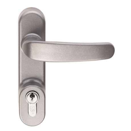 This is an image of a Eurospec - Narrow Style External Locking Attachment - Silver that is availble to order from T.H Wiggans Architectural Ironmongery in Kendal in Kendal.